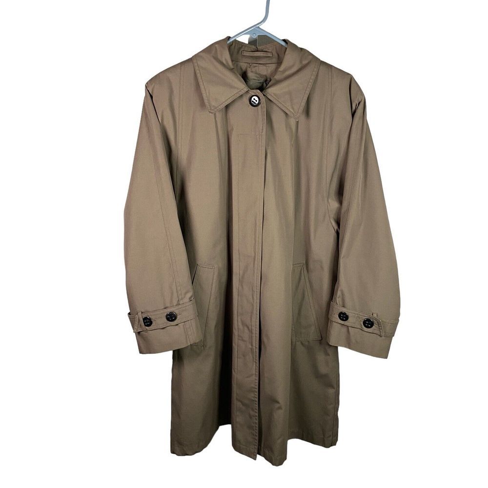 London Fog Women's Trench Coat Rain Jacket removable 3M Thinsulate liner Sz 10P